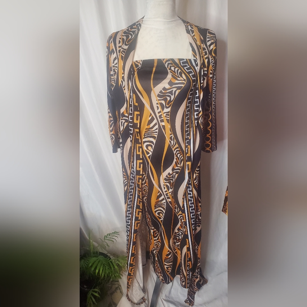 Black and gold two piece dress set